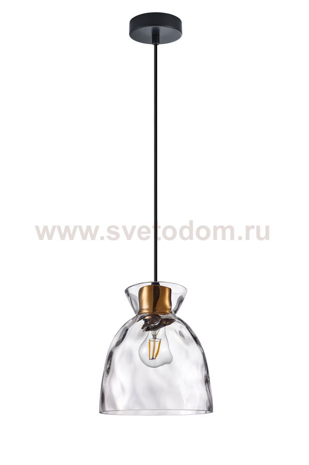 806110 Подвес NUBELLA 1х12W (led) E27 ЧЕРНЫЙ/БРОНЗА/ПРОЗРАЧНЫЙ