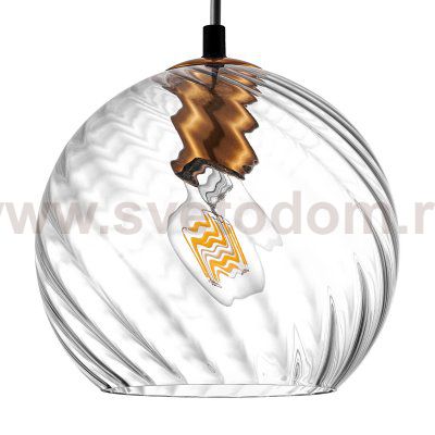 806130 Подвес NUBELLA 1х12W (led) E27 ЧЕРНЫЙ/БРОНЗА/ПРОЗРАЧНЫЙ