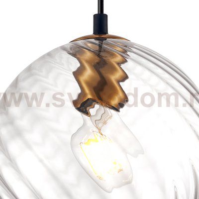 806130 Подвес NUBELLA 1х12W (led) E27 ЧЕРНЫЙ/БРОНЗА/ПРОЗРАЧНЫЙ