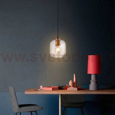 806170 Подвес NUBELLA 1х12W (led) E27 ЧЕРНЫЙ/БРОНЗА/ПРОЗРАЧНЫЙ