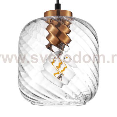 806170 Подвес NUBELLA 1х12W (led) E27 ЧЕРНЫЙ/БРОНЗА/ПРОЗРАЧНЫЙ