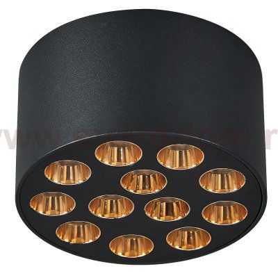 080942 Светильник потолочный GUARDA 9W 750LM 30G ЧЕРНЫЙ/ЗОЛОТО 4000K
