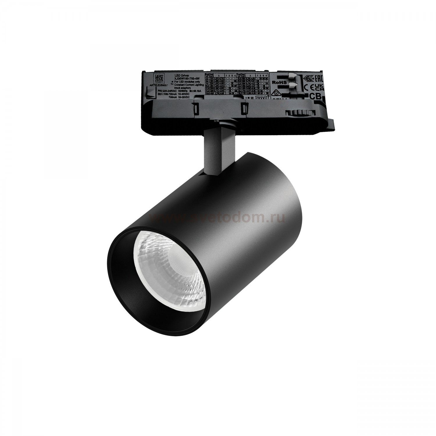 A5347QT36G Светильник ALTA BASE для трековой системы Quattro LED 30W 3525LM 36G ЧЕРНЫЙ 4000K с адаптером (215347 + 594037 + 215303)