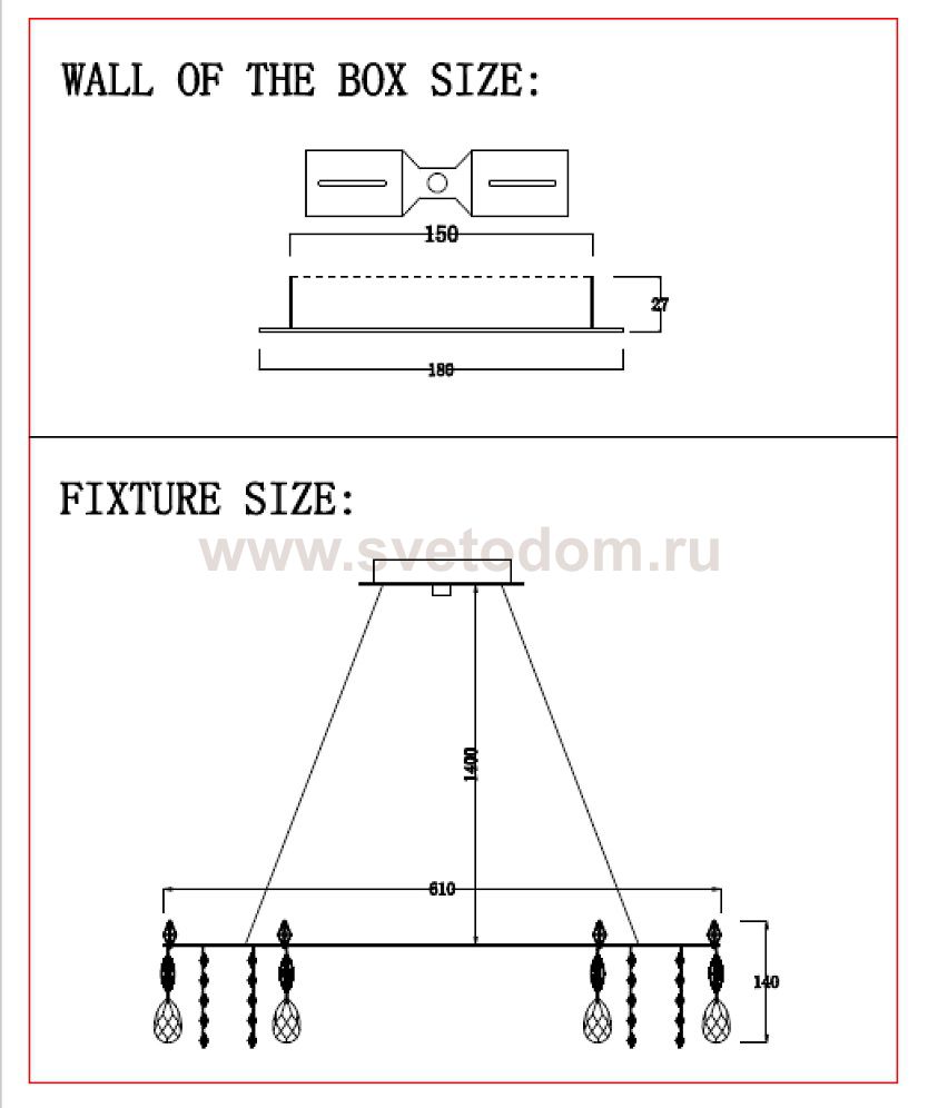 Светильник подвесной Crystal lux LIRICA SP10 D610 CHROME 2200/210
