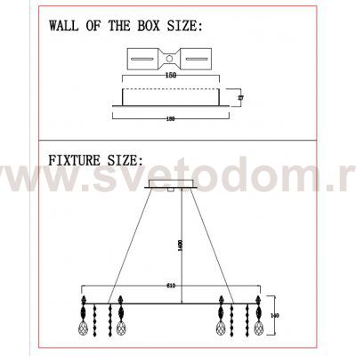 Светильник подвесной Crystal lux LIRICA SP10 D610 CHROME 2200/210
