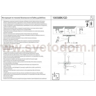 Настенный светильник бра Loft it 10058GD Rays