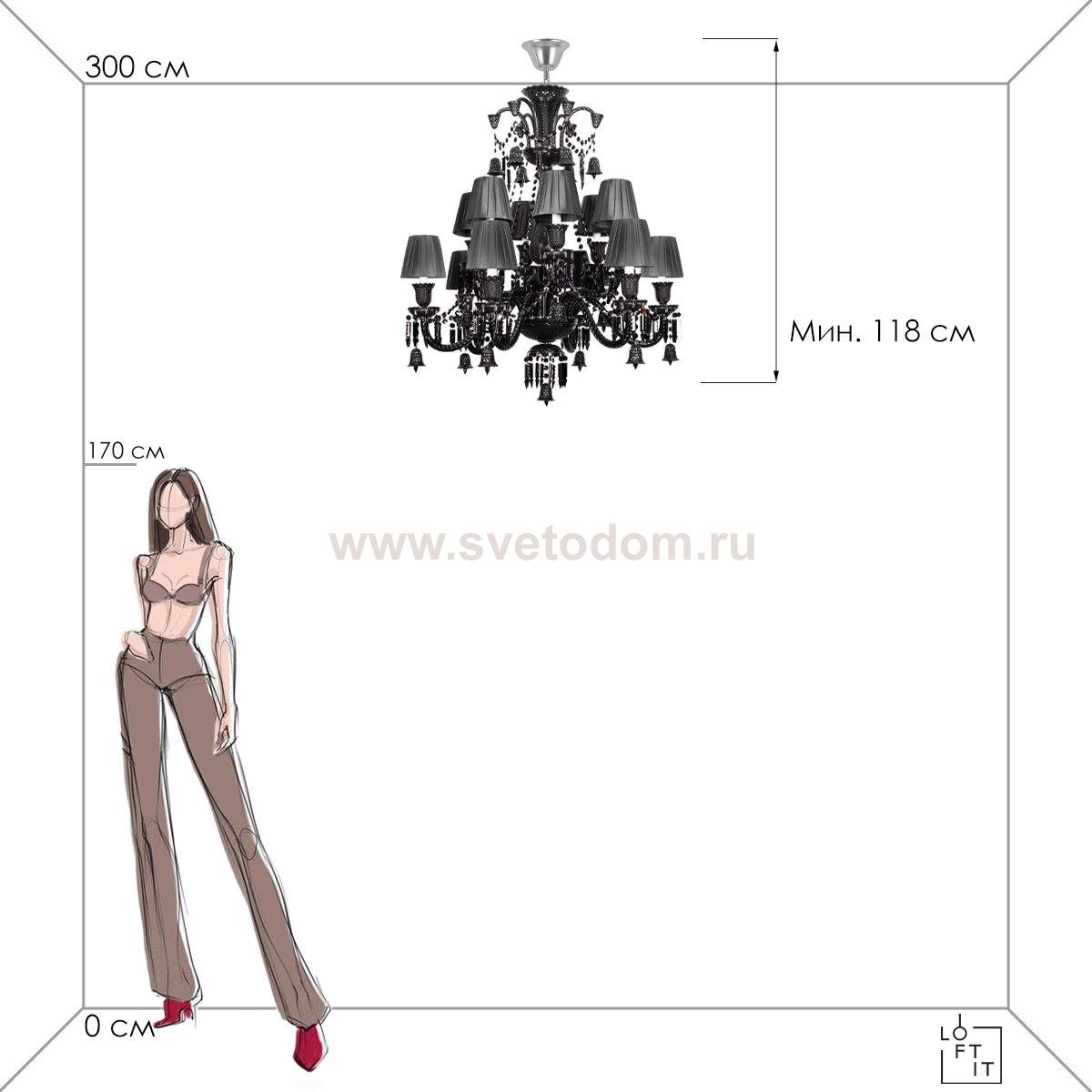 Подвесные светильники Loft it 10210/12 Black Zenith