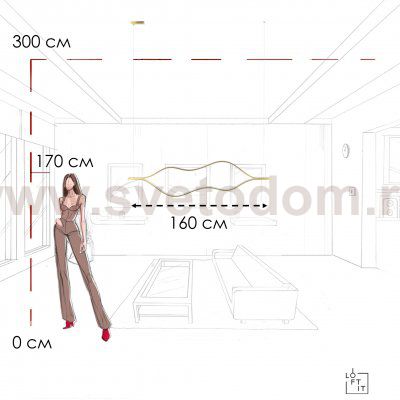 10403/1600 AB Подвесной светильник LOFT IT Tape Light