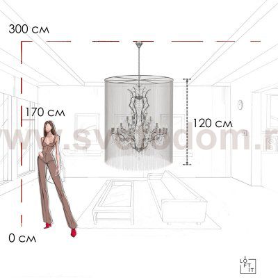 10450/1200 Подвесная люстра LOFT IT Vaille Crystal