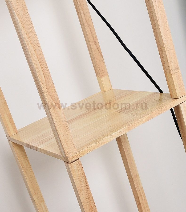 Торшер деревянный цвета бук с полочками Colosseo 0332 Woodruff бук