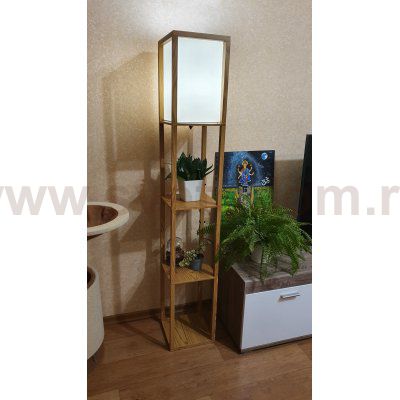 Торшер с полочками Lussole LSP-0332 Woodruff бук