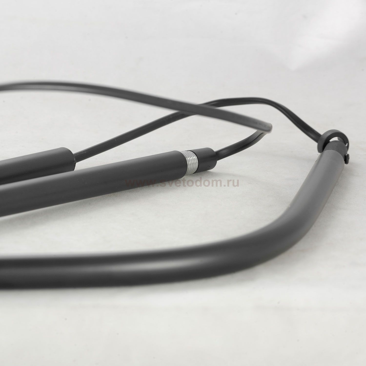 Торшер напольный изогнутый с черным абажуром Lussole LSP-0608