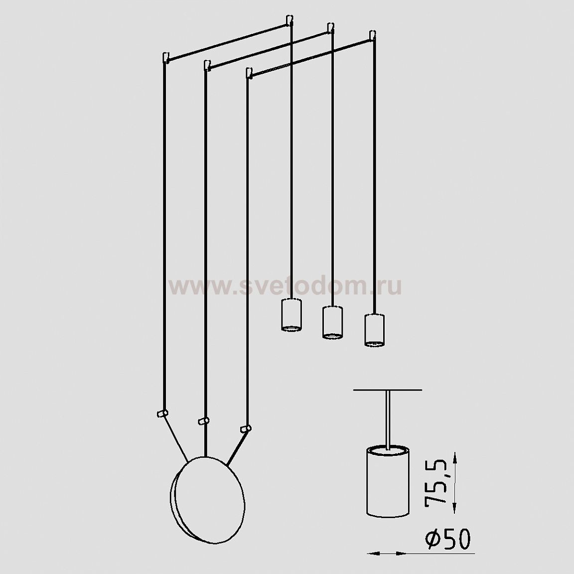 Светильник светодиодный настенно-подвесной Lighttech FILO 3 0830 B (LTA04002)