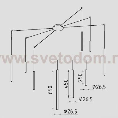 Светильник светодиодный подвесной Lighttech RAY P6 6.330 B (LTA09010)