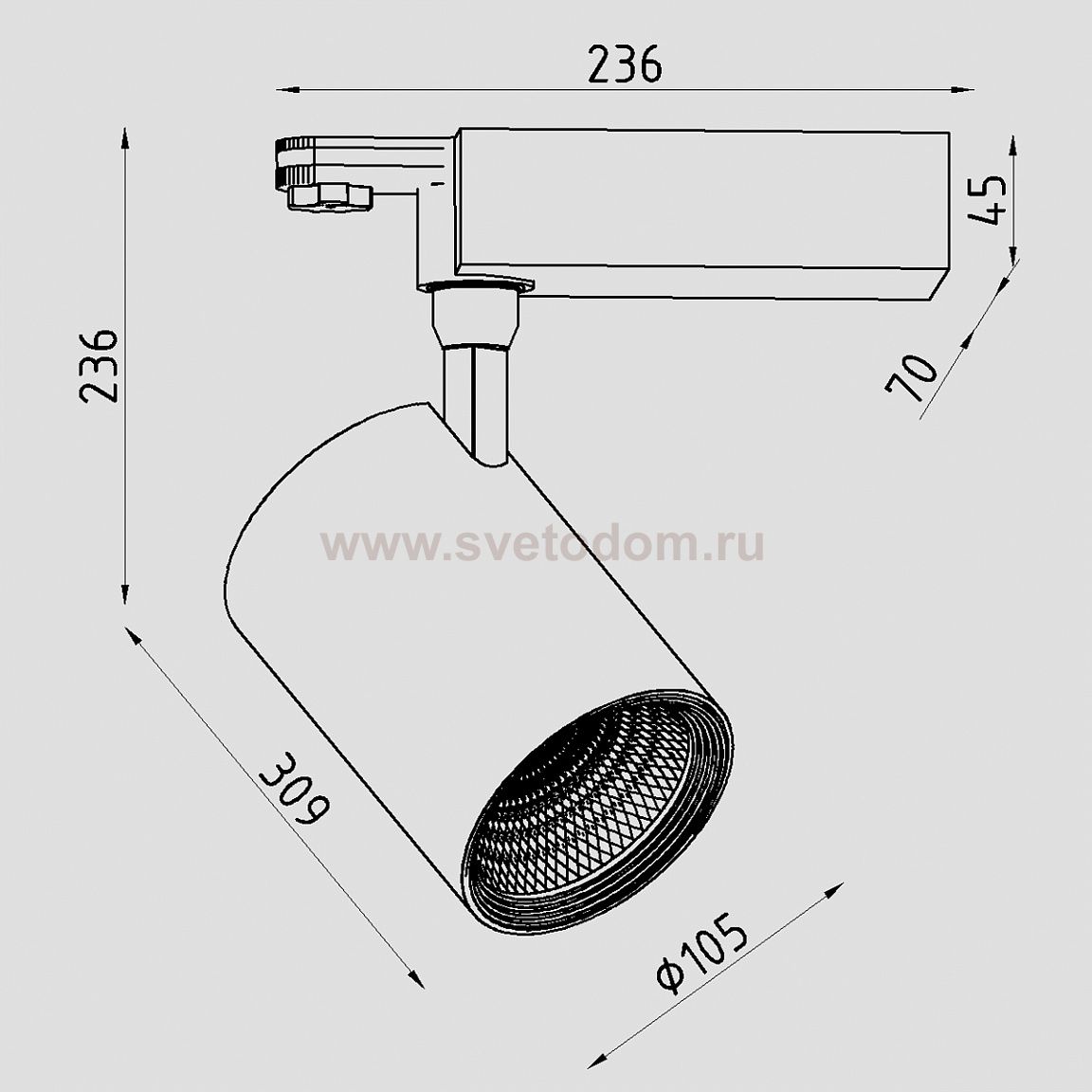 Прожектор светодиодный для 3-х фазного шинопровода Lighttech SCENUM 5630 40 W (LTK02016)