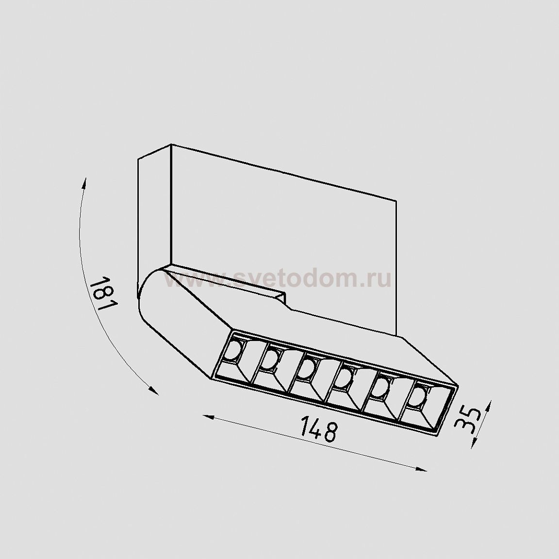 Светильник светодиодный для магнитного шинопровода Lighttech MAGNETO BLADE A 0530 45 B (LTK04011)