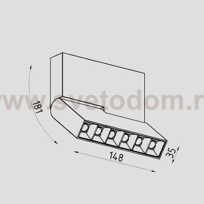 Светильник светодиодный для магнитного шинопровода Lighttech MAGNETO BLADE A 0530 45 W (LTK04012)