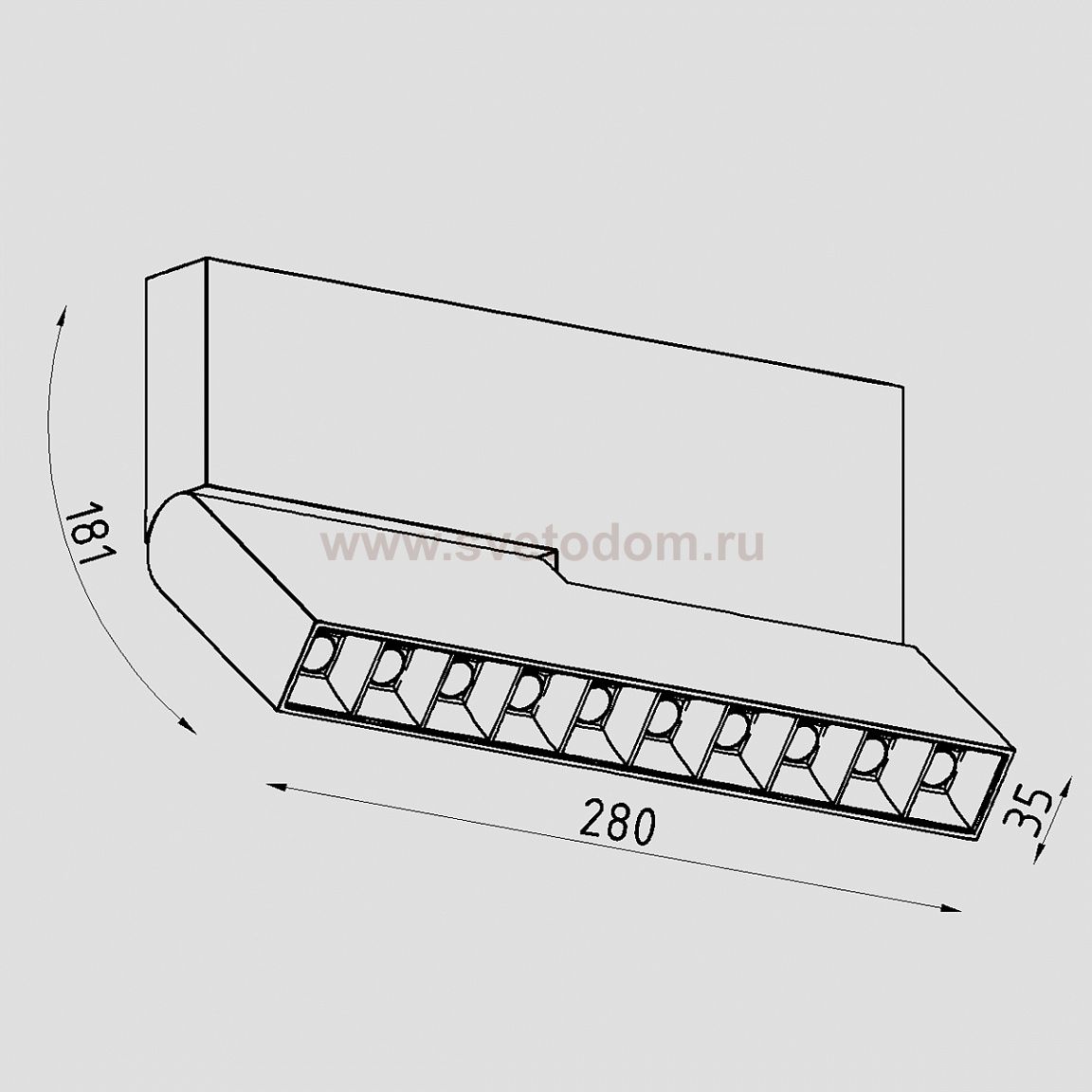 Светильник светодиодный для магнитного шинопровода Lighttech MAGNETO BLADE A 1030 45 B (LTK04013)