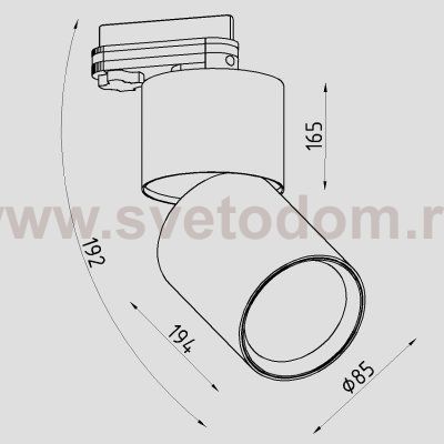 Прожектор светодиодный для 3-х фазного шинопровода Lighttech COLUMN TRACK 2530 30 W-B (LTM03012)