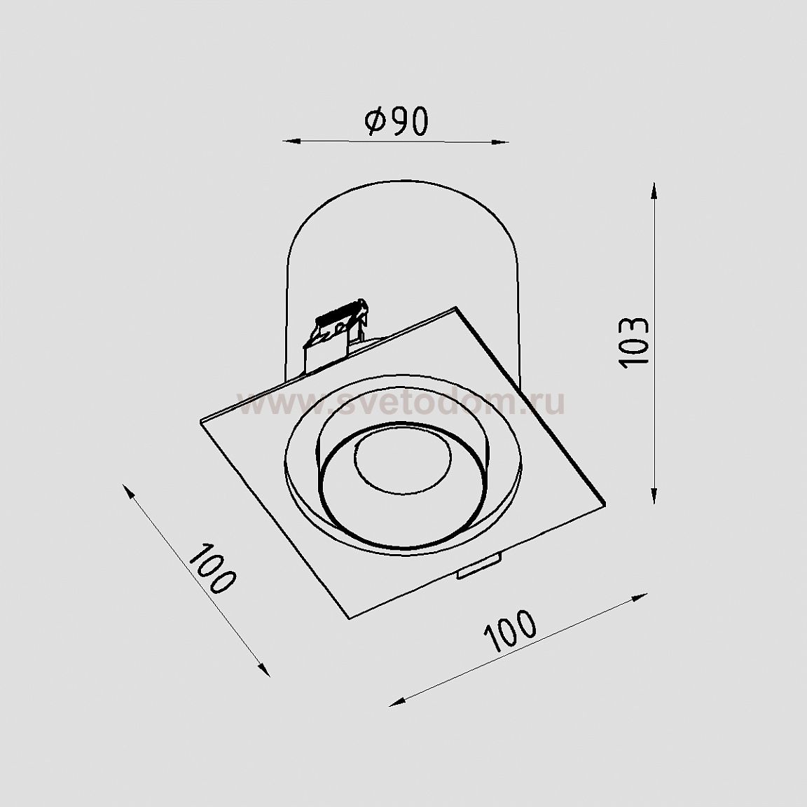 Светильник светодиодный встраиваемый Lighttech DICTUS S 1230 38 W (LTZ03003)