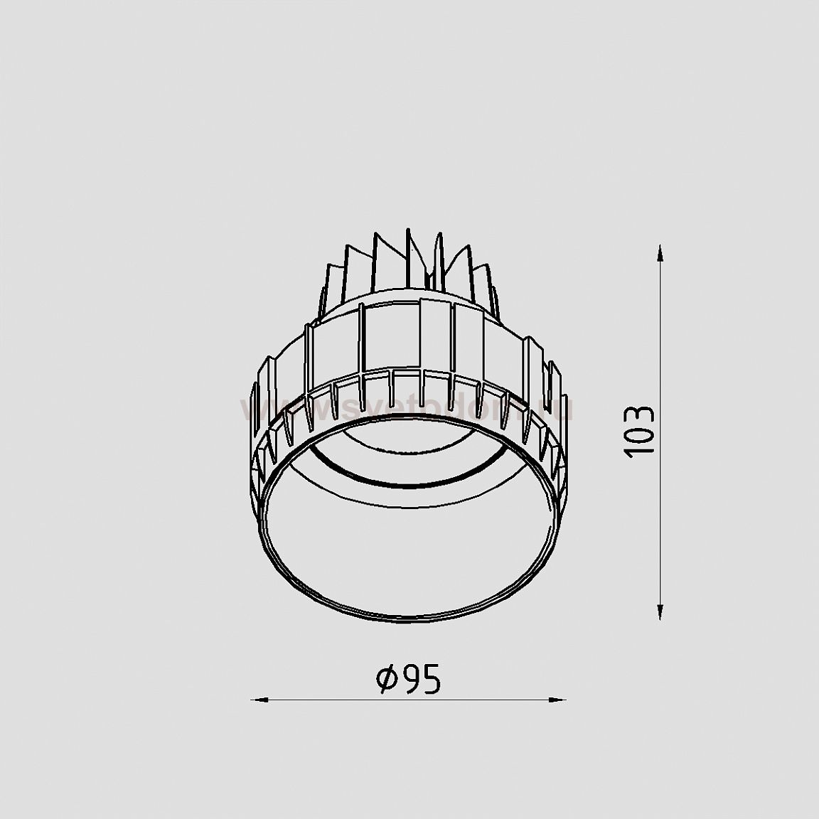 Светильник светодиодный встраиваемый Lighttech FORA R 1030 38 (LTZ05001)