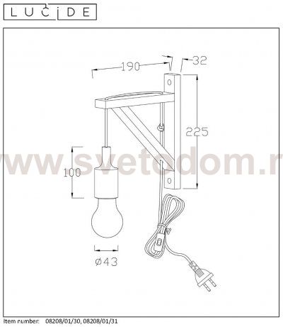 Светильник бра 08208/01/30 FIX Lucide