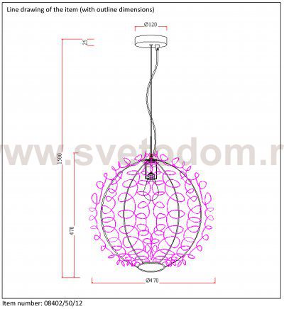 Подвесной светильник Lucide 08402/50/12 NOON