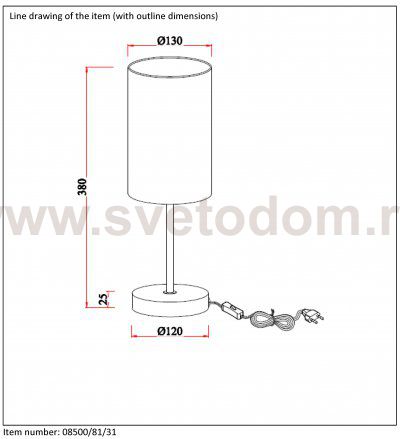 Настольная лампа Lucide 08500/81/31 MODA