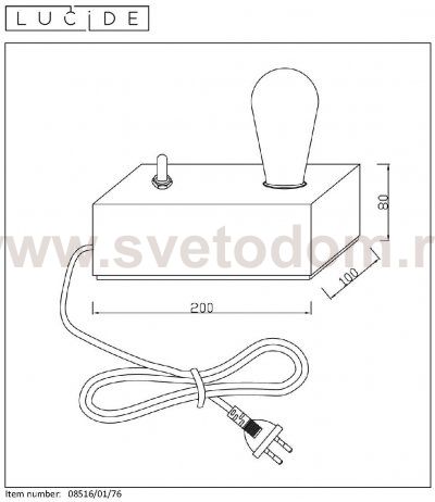 Настольная лампа 08516/01/76 EDISON Lucide
