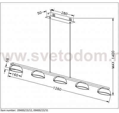 Подвесной светильник Lucide 09400/23/31 MAMBA