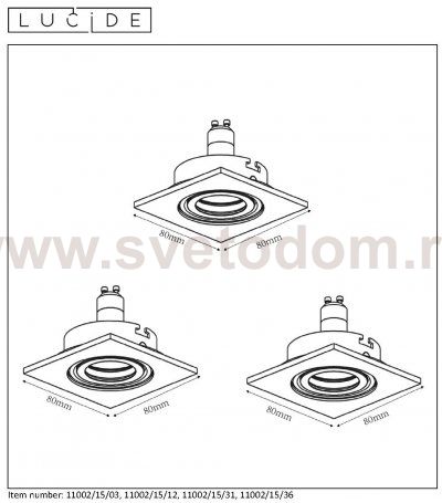 Встраиваемый светильник Lucide 11002/15/12 FOCUS