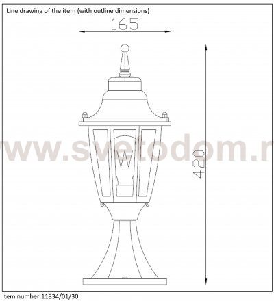 Светильник уличный столб Lucide 11834/01/30 TIRENO