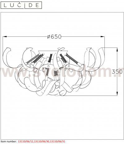 Потолочный светильник 13110/06/12 ATOMA Lucide