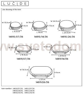 Настенный светильник бра Lucide 14810/14/36 HUBLOT/LED