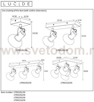 Светильник Lucide 17993/14/30