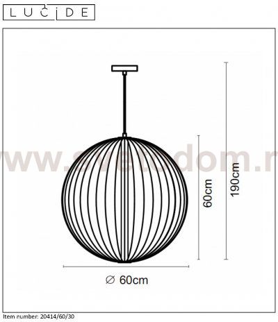 Подвесной светильник Lucide 20414/60/30