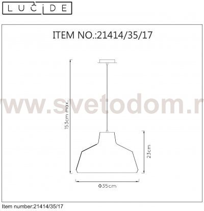 Подвесной светильник Lucide 21414/35/17
