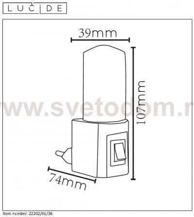 Ночник Lucide 22202/01/36 LED