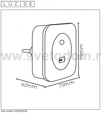 Ночник Lucide 22203/01/36 LED