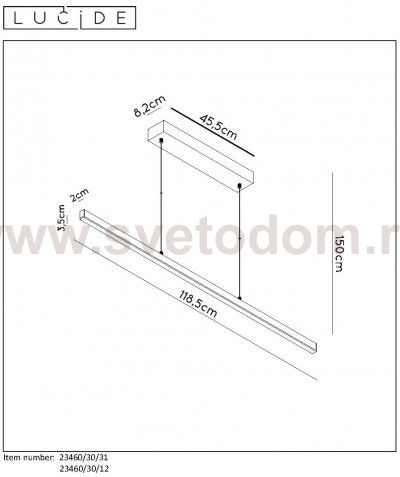 Подвесной светильник Lucide 23460/30/12