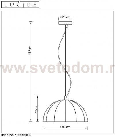 Подвесной светильник Lucide 25403/40/30