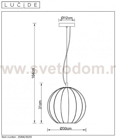 Подвесной светильник Lucide 25404/30/03