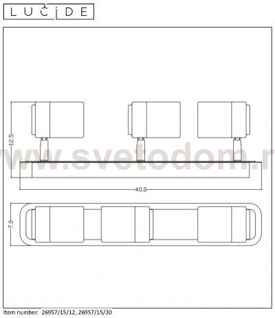 Потолочный светильник Lucide 26957/15/30