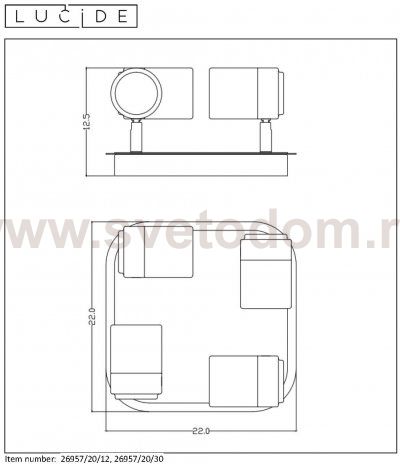 Потолочный светильник Lucide 26957/20/12