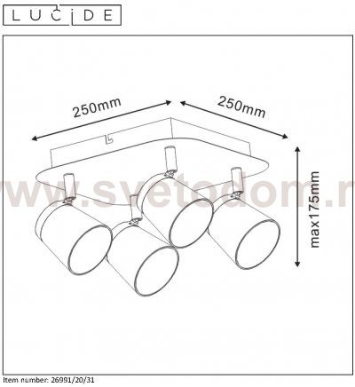 Светильник спот 26991/20/31 HELO?SE Lucide