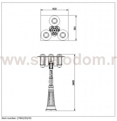 Светильник уличный столб Lucide 27842/03/43 GOESS