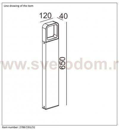 Уличный светильник столб Lucide 27867/65/31 TRYWO