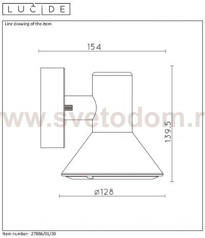 Светильник бра 27886/01/30 NANDO Lucide