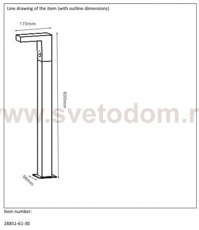 Уличный светильник столб Lucide 28851/61/30 TEXAS