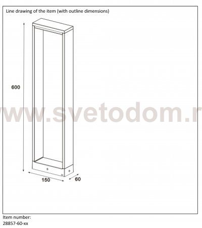 Уличный светильник столб Lucide 28857/60/30 GOA